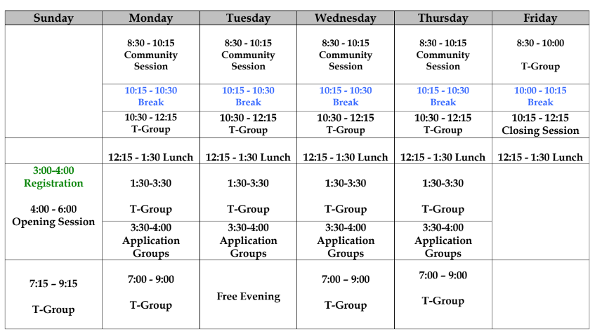 This is a Sample Schedule for an In-Person Human Interaction Laboratory. *Times are subject to change*