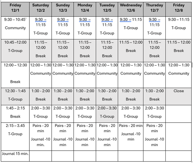 This is a Sample Schedule for a Virtual Human Interaction Laboratory. *Times are subject to change*